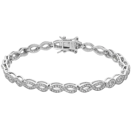 Silver Ladies' Cz Bracelet 8.7g